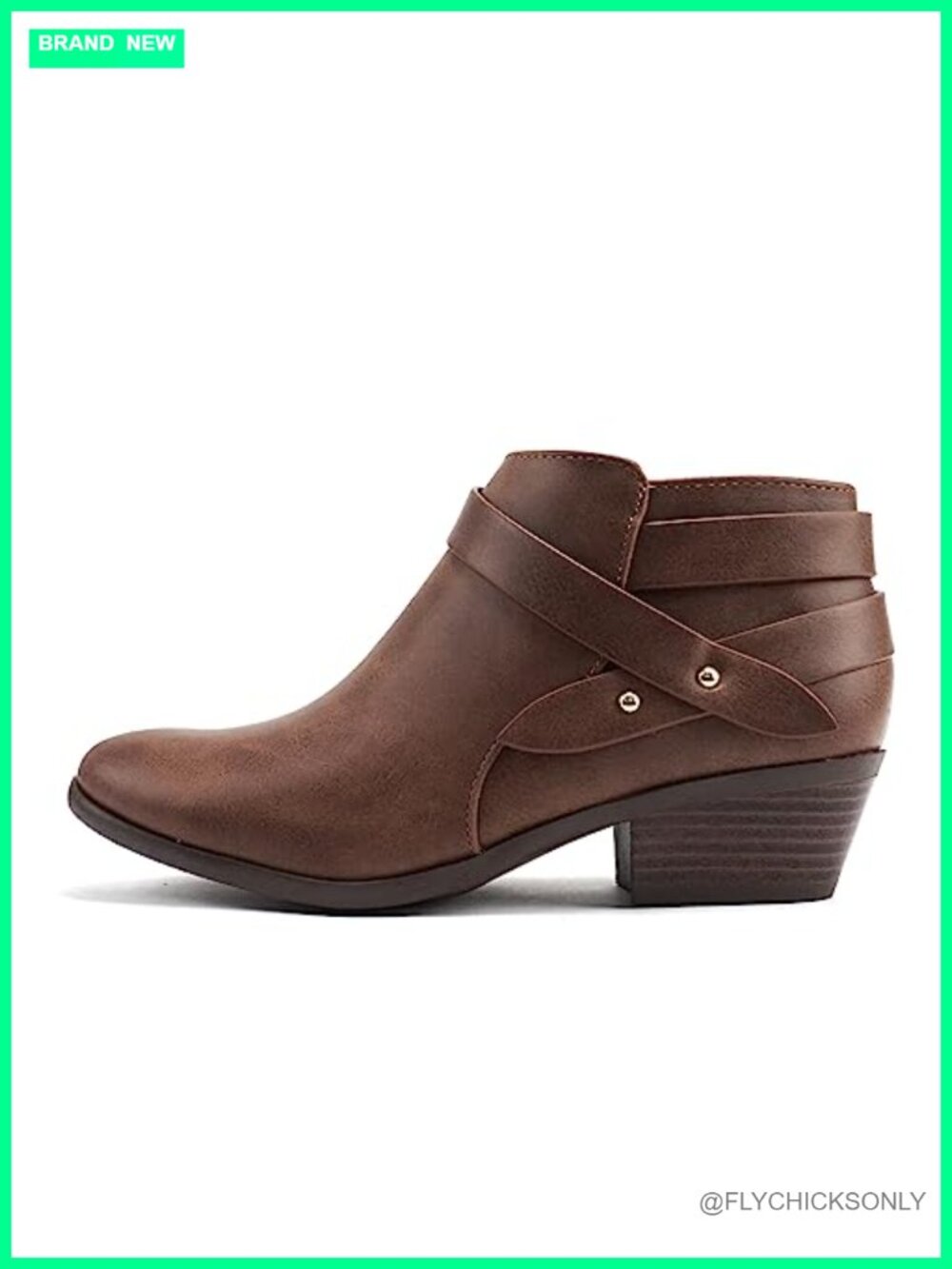 Women's Multi Strap Ankle Bootie Block Heel Vegan Synthetic PU
